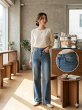 Vintage Fade Wide-Leg Panel Jeans