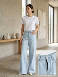 Ultra Light Wash Wide-Leg Flare Jeans