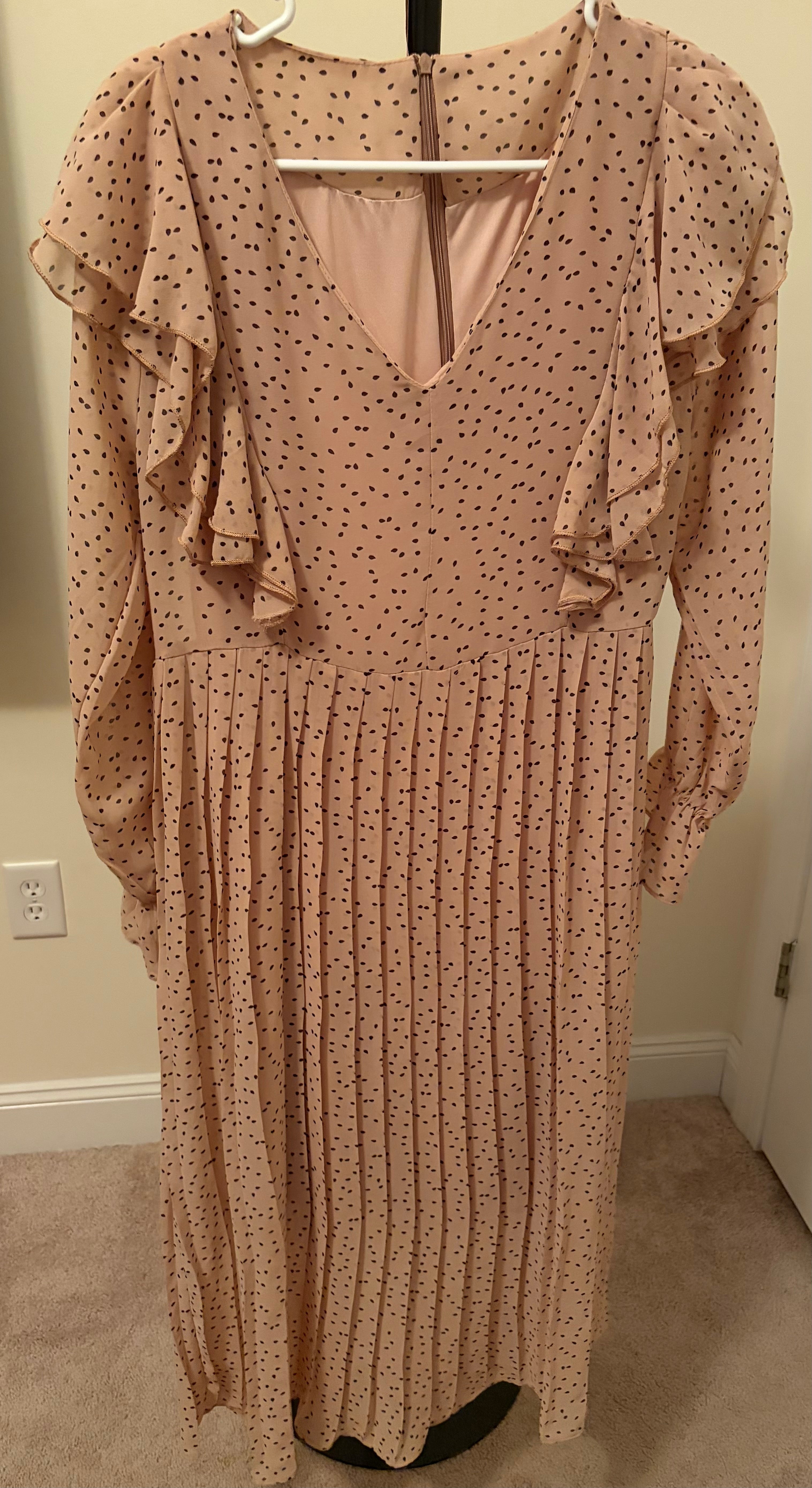 Long Sleeve Dress - Peach - Medium